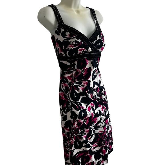 Y2K Floral Sundress Size S | Black White Pink | Fit and Flare | By Kim Rogers - Picture 2 of 15